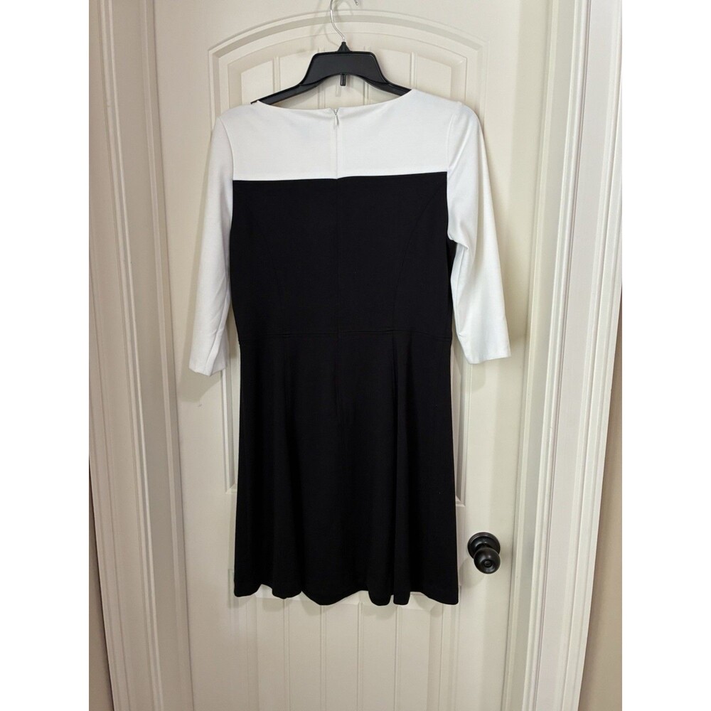 Chaps New Without Tags Women’s Size 14  Colorblock Black And Ivory Dress - Picture 2 of 2